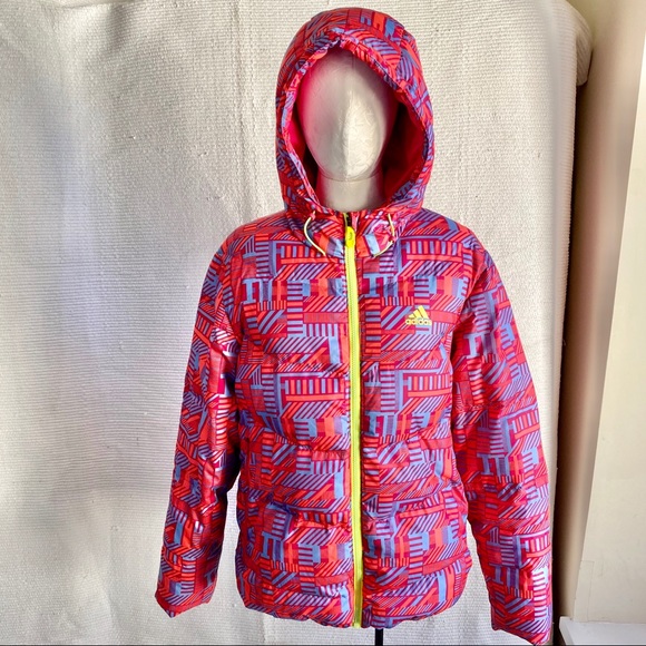 Adidas L Rare Retro 90s Print Down Puffer Jacket - Picture 2 of 8